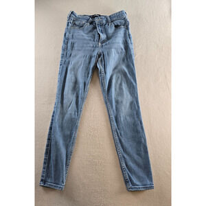 Hollister Jeans Womens Size 27 Blue Denim Stretch High Rise Super Skinny Pocket